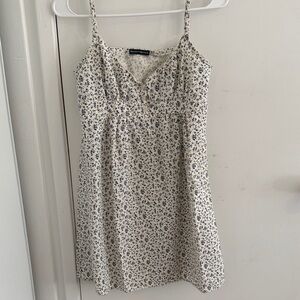 Brandy Melville White and Blue Floral Mini Dress